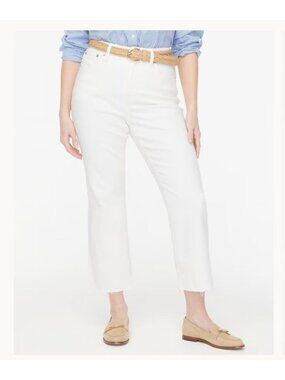 NWT J.Crew White Mid-Rise Flare Crop Signature Stretch - Size: 30P *flaw